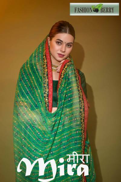 MIRA BY FASHION BERRY MAJESTIC HEAVY GEORGETTE SAREESPRINTED SAREE WHOLESALER IN SURAT